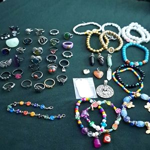 Assorted Rings bracelets charms etc